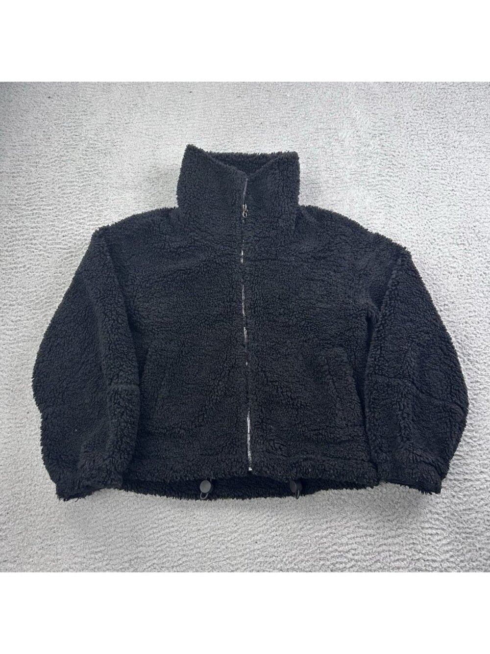 Lululemon Cinchable Fleece Zip Up Black Size 0 Womens Jacket